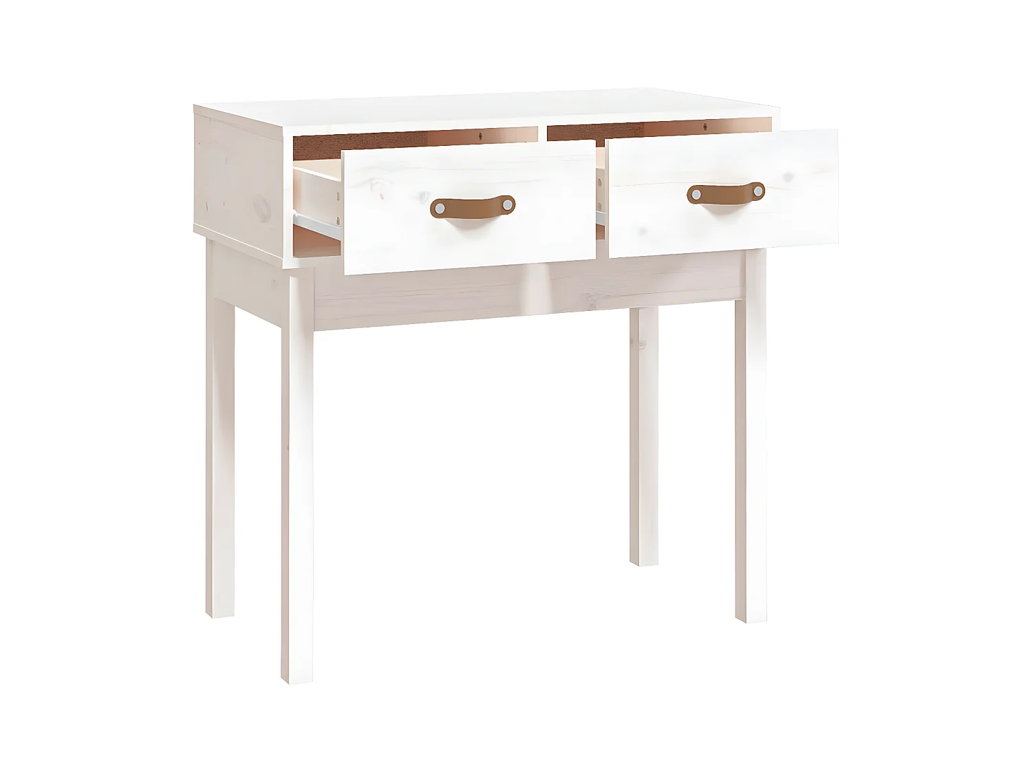 Konsolentisch,Flurtisch Weiß 76,5x40x75 cm Massivholz Kiefer -gkd777163