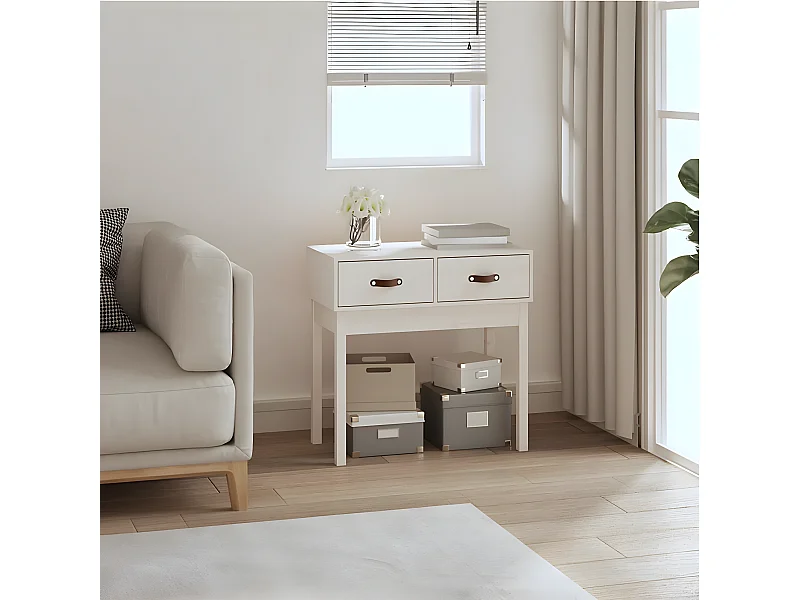 Wandtafel 76,5x40x75 cm massief grenenhout wit NL389696