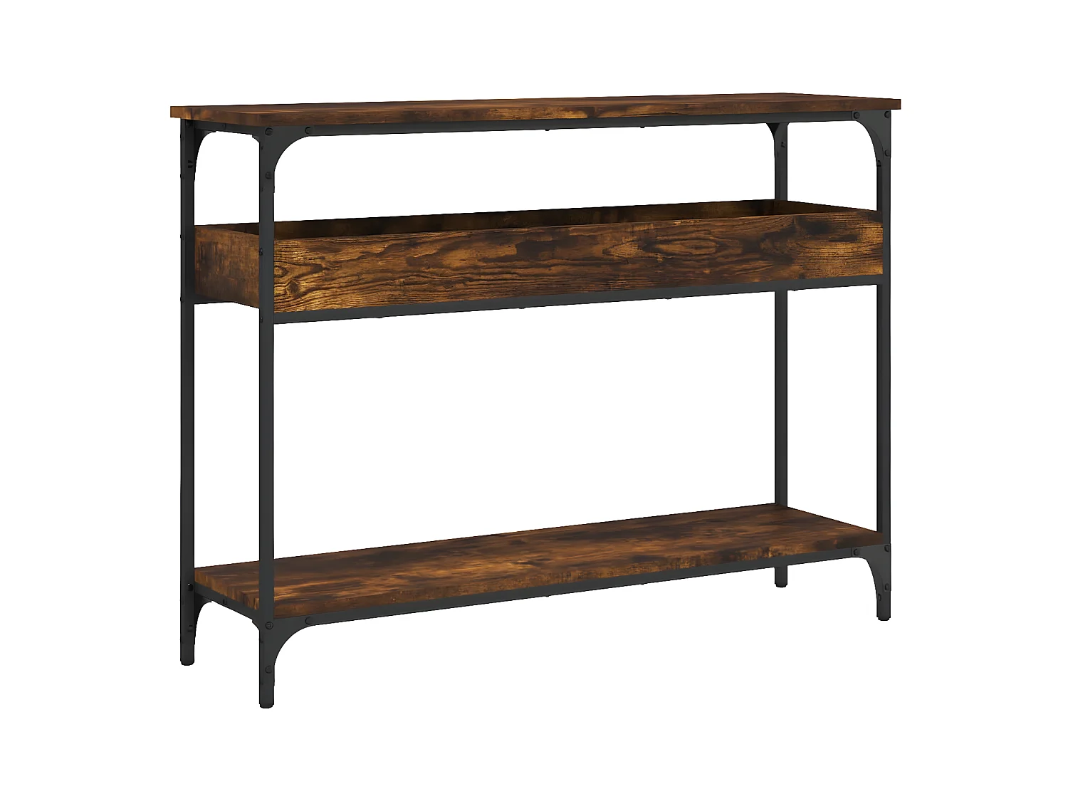 Konsolentisch,Flurtisch mit Ablage Räuchereiche 100x29x75cm Holzwerkstoff -gkd588894