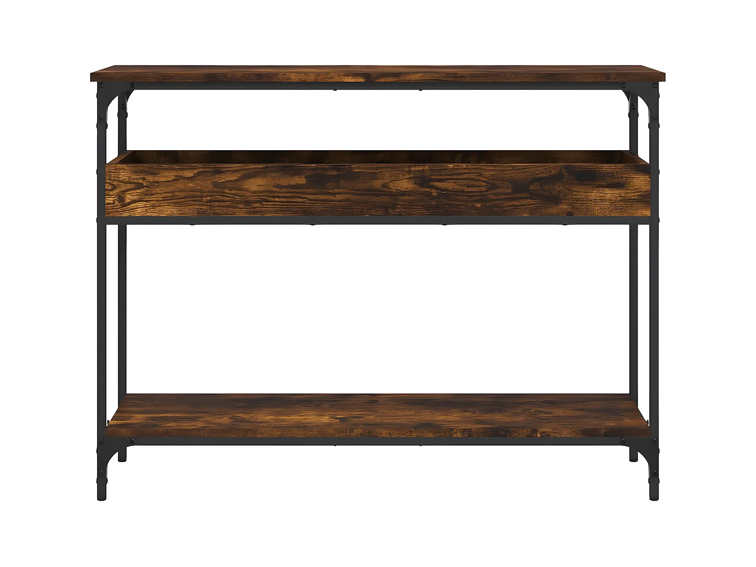 Konsolentisch,Flurtisch mit Ablage Räuchereiche 100x29x75cm Holzwerkstoff -gkd588894