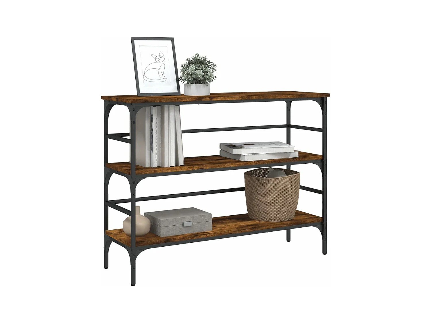 Konsolentisch,Flurtisch Räuchereiche 100x32x75 cm Holzwerkstoff -gkd873371