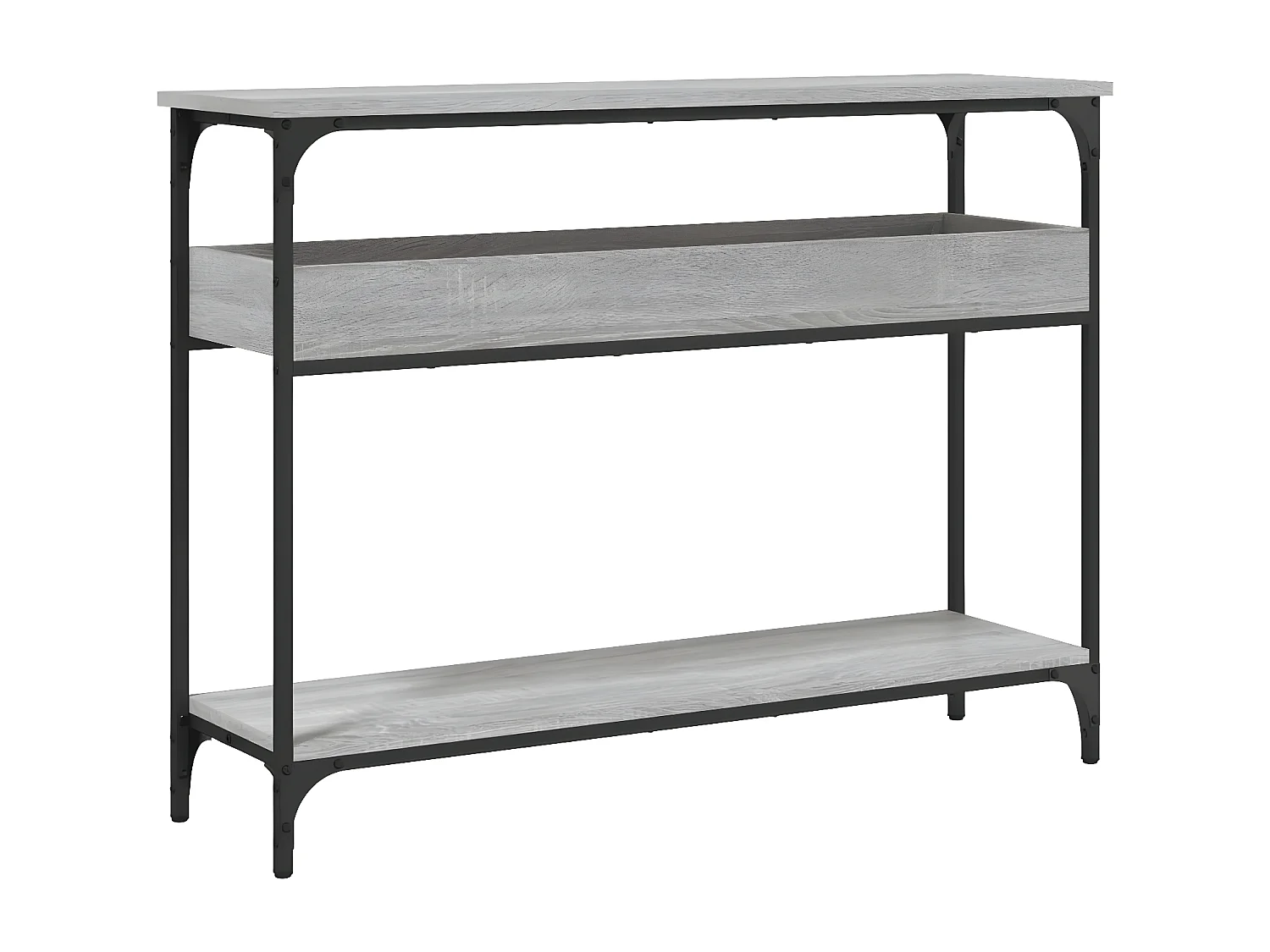 Table console avec étagère sonoma gris 100x29x75 cm GHR25859