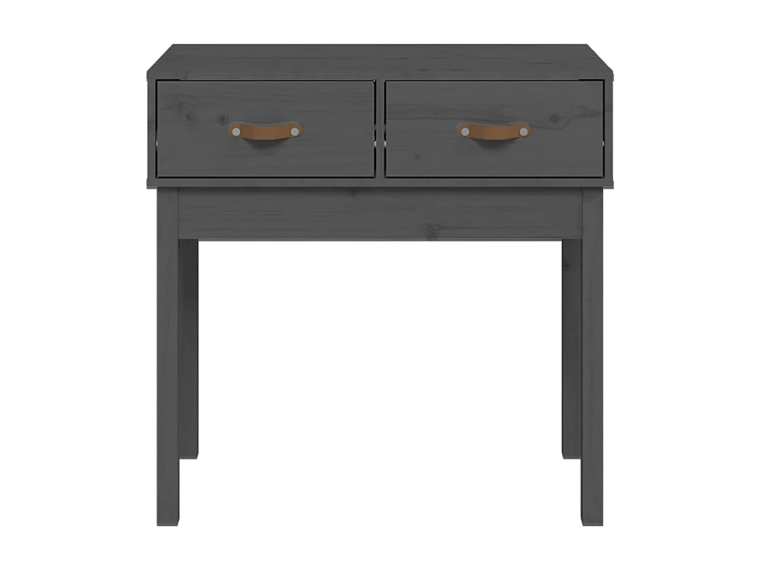 Mesa consola de madera maciza de pino gris 76,5x40x75 cm ES412742