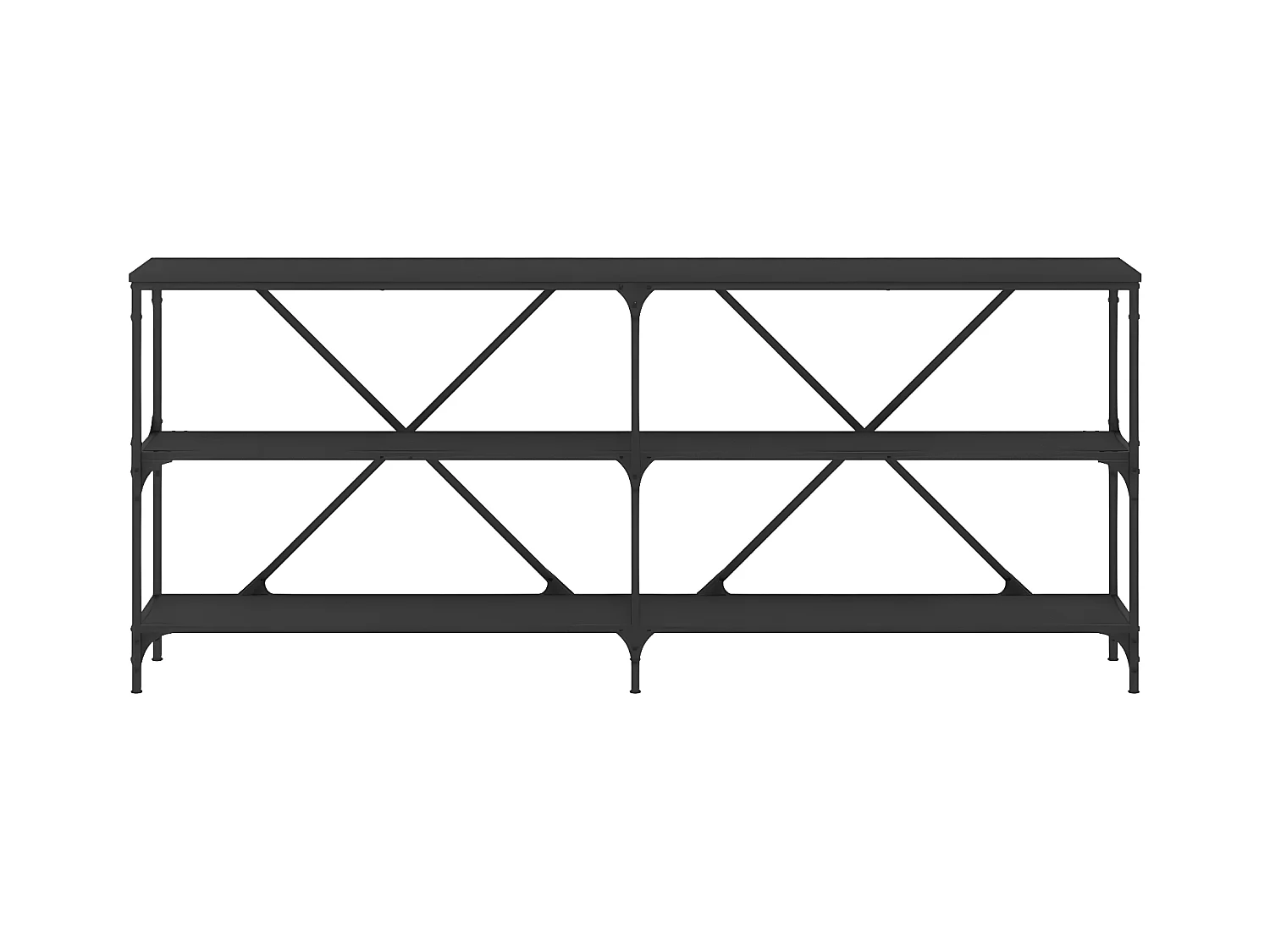 Konsolentisch,Flurtisch Schwarz 180x30x75 cm Holzwerkstoff und Eisen -gkd959970
