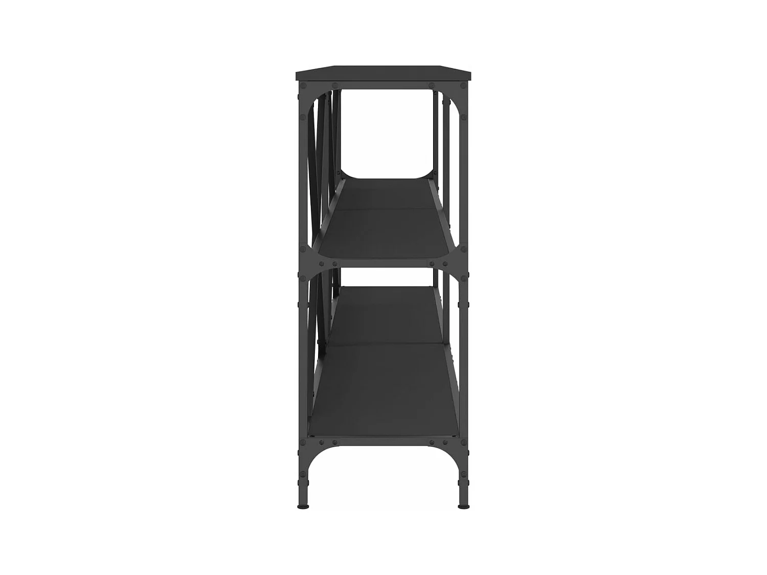 Konsolentisch,Flurtisch Schwarz 180x30x75 cm Holzwerkstoff und Eisen -gkd959970