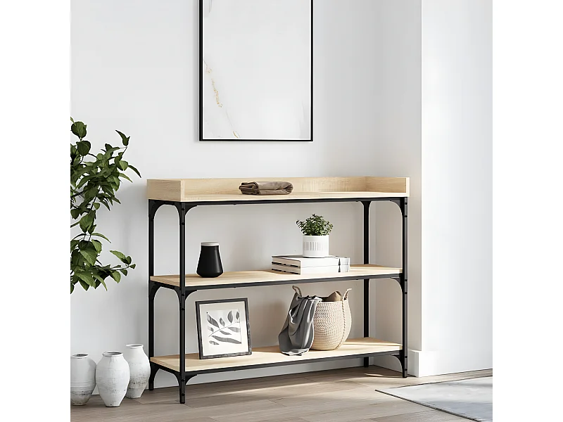 Konsolentisch,Flurtisch mit Ablagen Sonoma-Eiche 100x30x80 cm -gkd589036