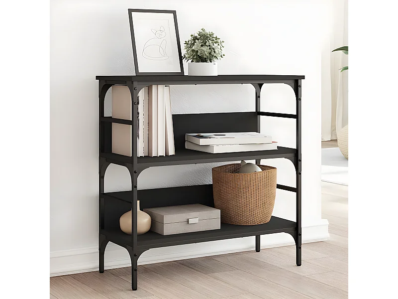 Mesa consola 75x32x75 cm derivados de madeira preto PT763979