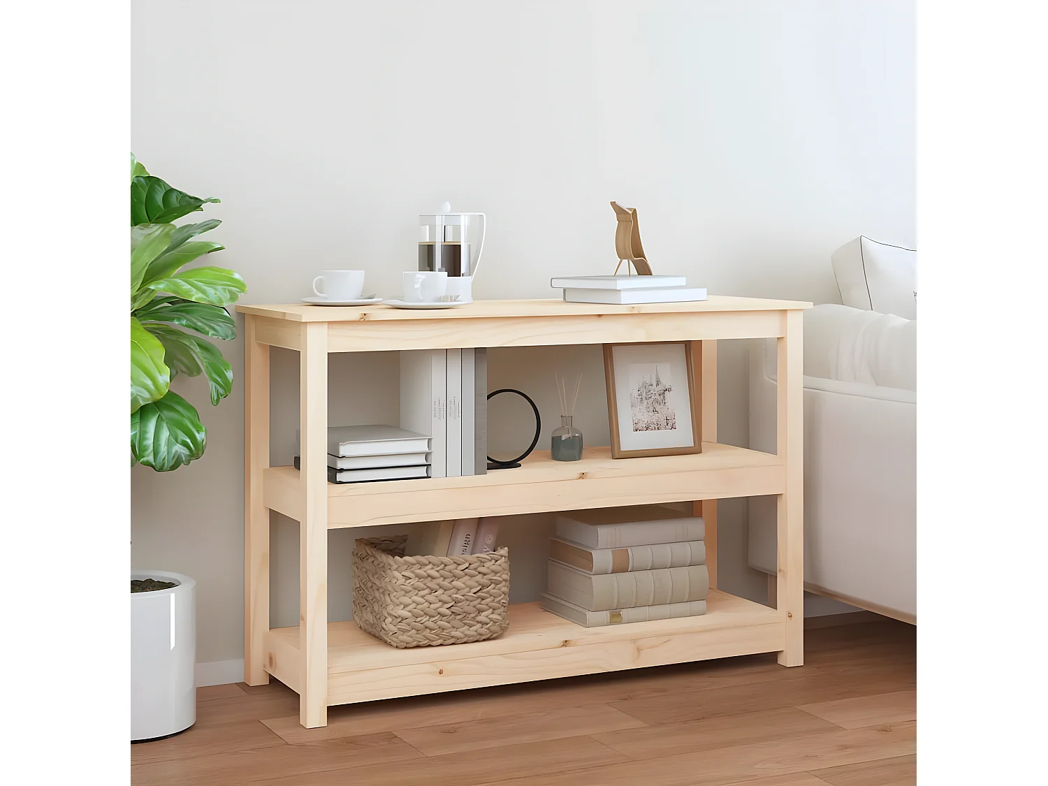 Table console 110x40x74 cm Bois massif de pin GHR91492