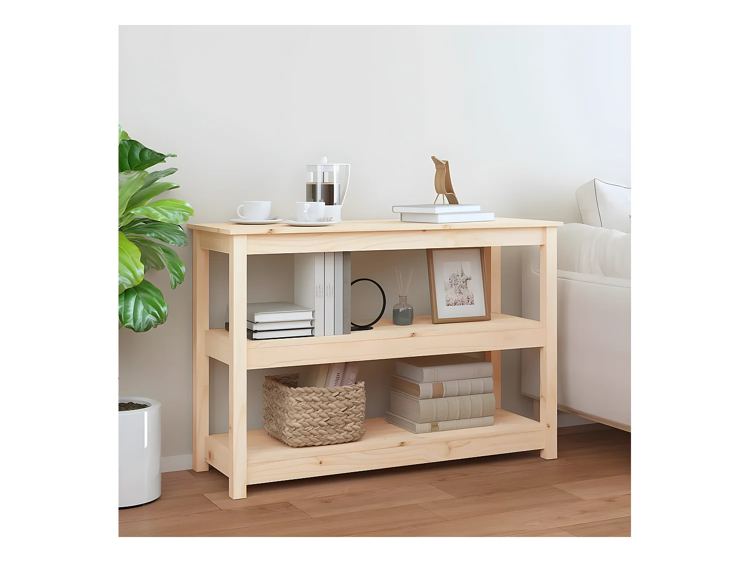 Wandtafel 110x40x74 cm massief grenenhout NL209232