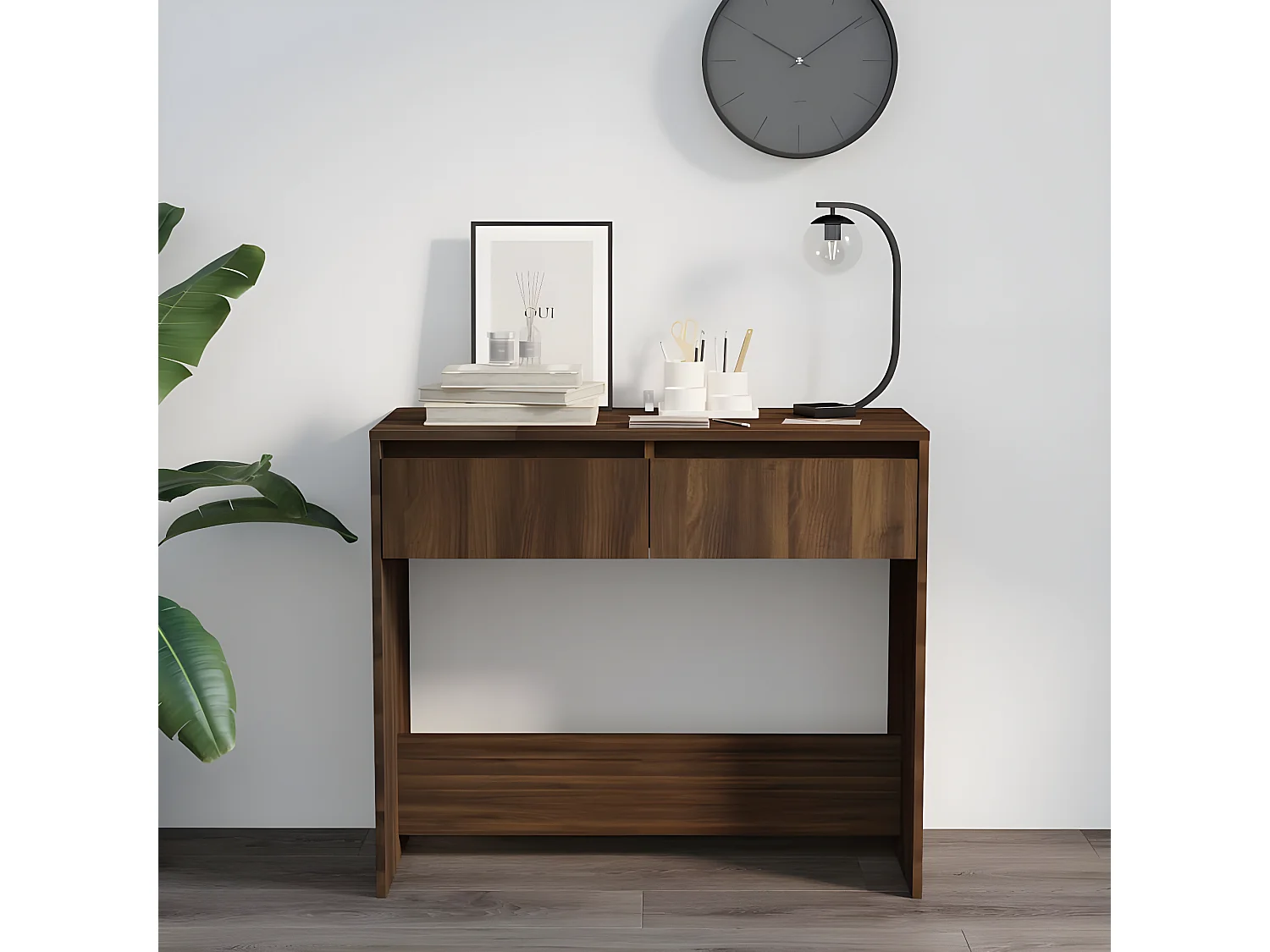 Konsolentisch,Flurtisch Braun Eichen-Optik 89x41x76,5 cm Holzwerkstoff -gkd70266