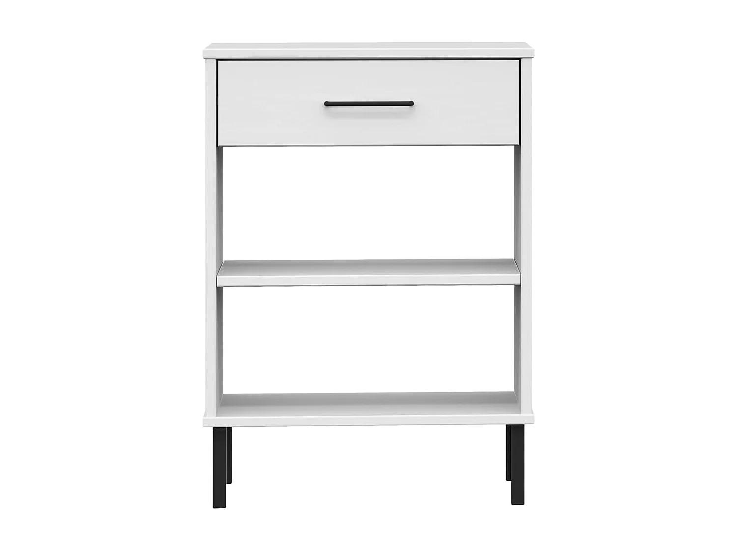 Armoire console avec pieds en métal Blanc Bois pin massif OSLO OFR75001 BonneVie Meuble