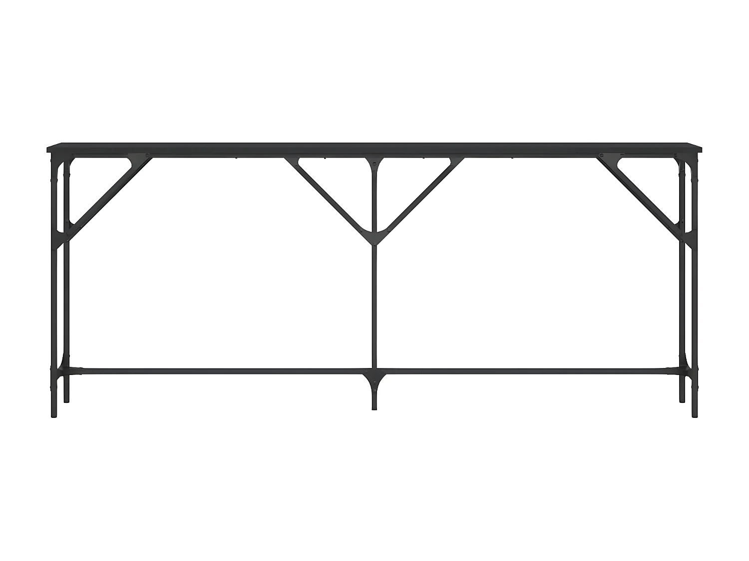 Table console noir 180x23x75 cm bois d'ingénierie GHR67946