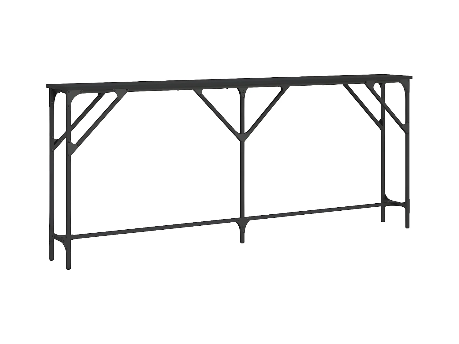 Konsolentisch,Flurtisch Schwarz 180x23x75 cm Holzwerkstoff -gkd15338