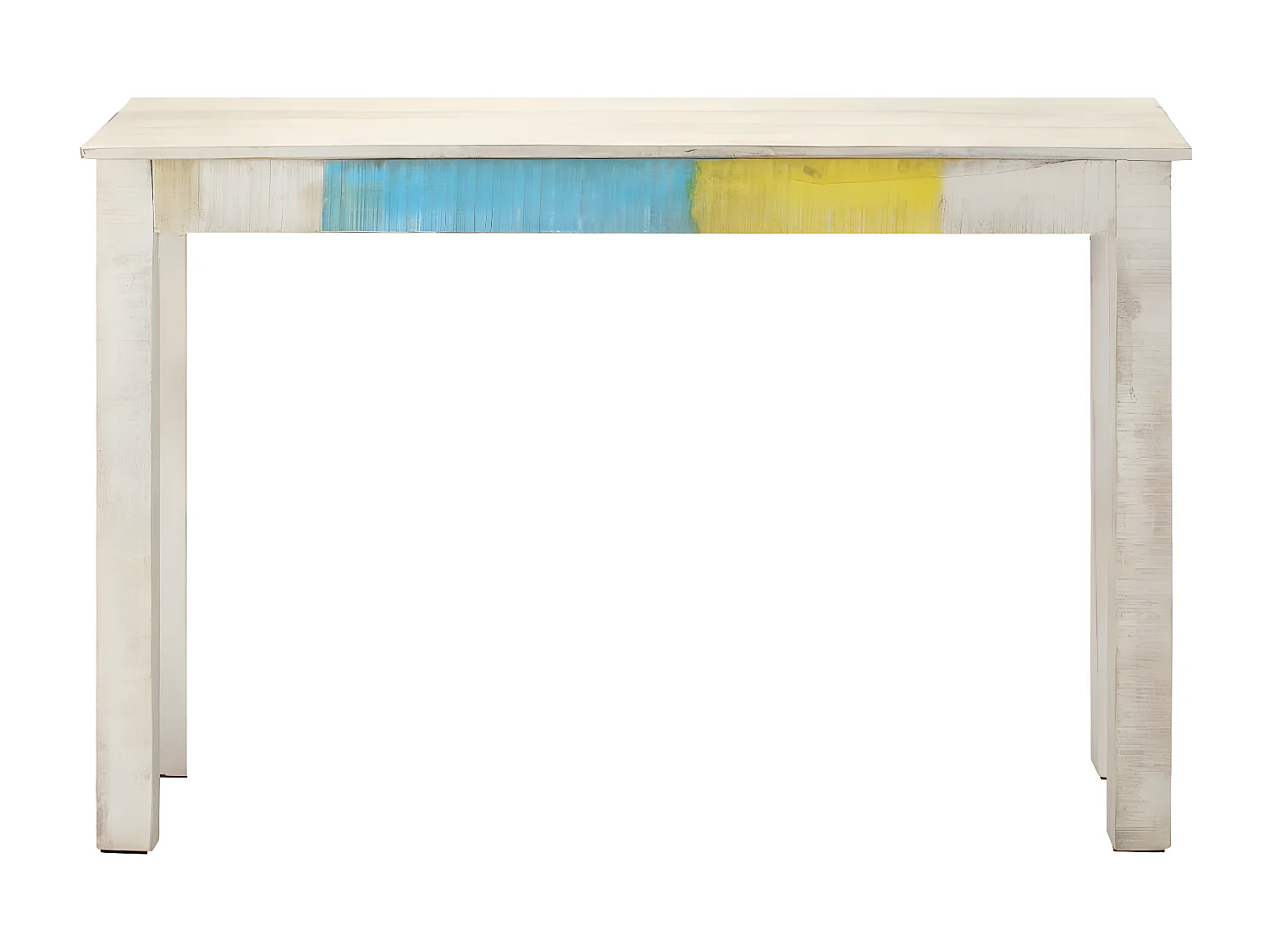 Table console Blanc 115x35x77 cm Bois de manguier brut GHR66041