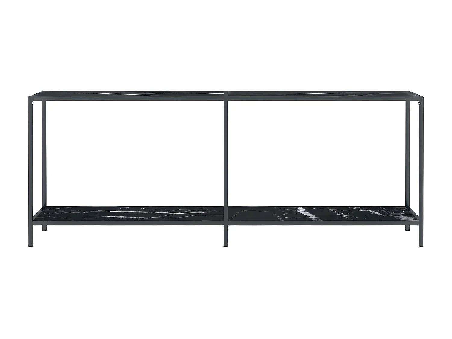 Konsolentisch,Flurtisch Schwarz 200x35x75,5 cm Hartglas -gkd370261