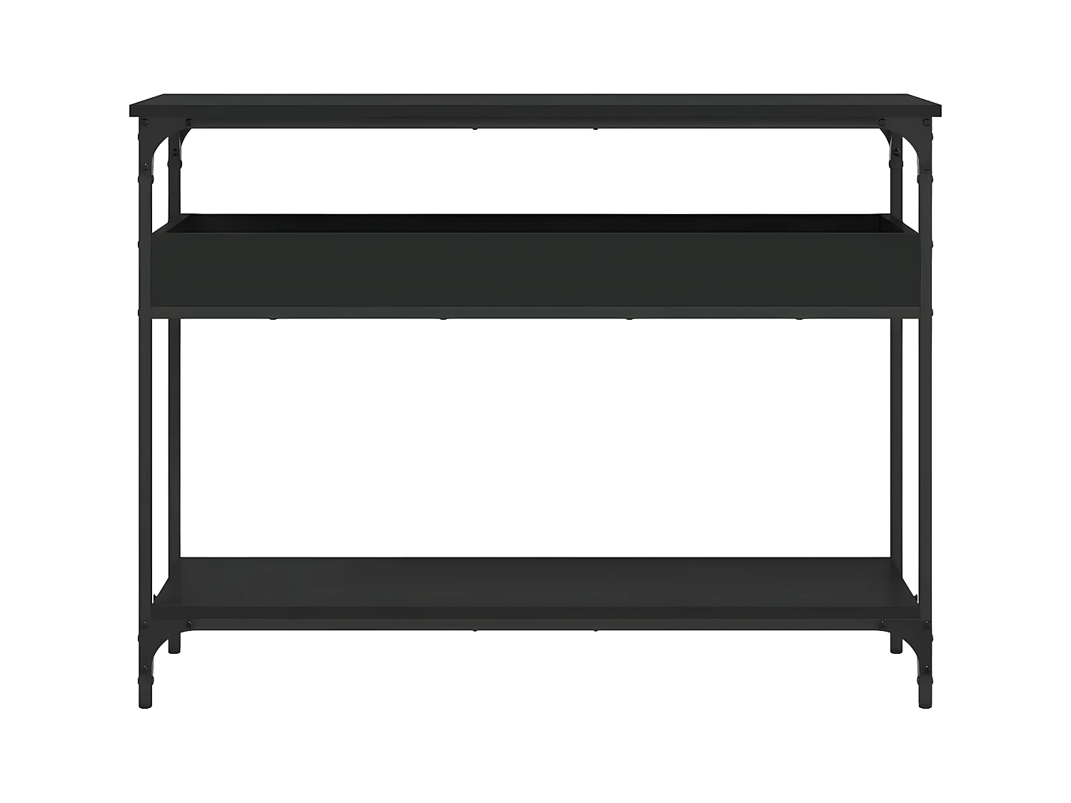 Konsolentisch,Flurtisch mit Ablage Schwarz 100x29x75cm Holzwerkstoff -gkd249133