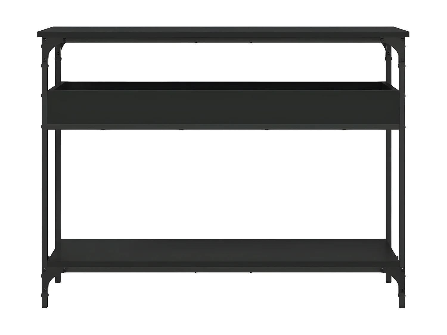 Konsolentisch,Flurtisch mit Ablage Schwarz 100x29x75cm Holzwerkstoff -gkd249133