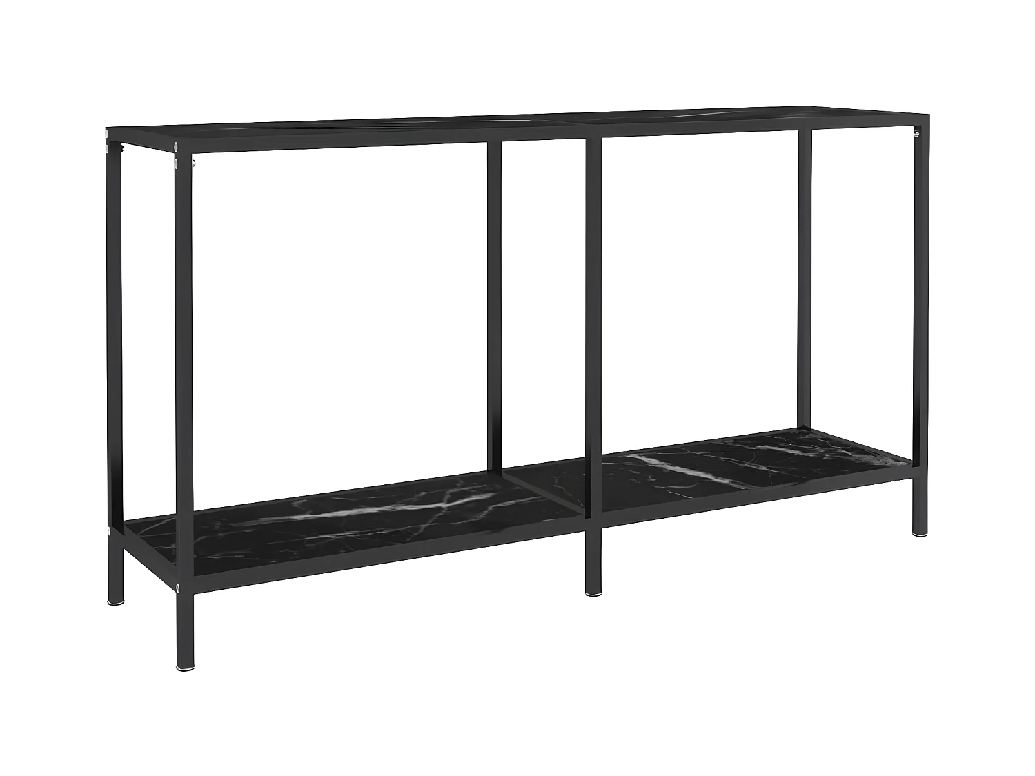 Konsolentisch,Flurtisch Schwarz 140x35x75,5 cm Hartglas -gkd531364