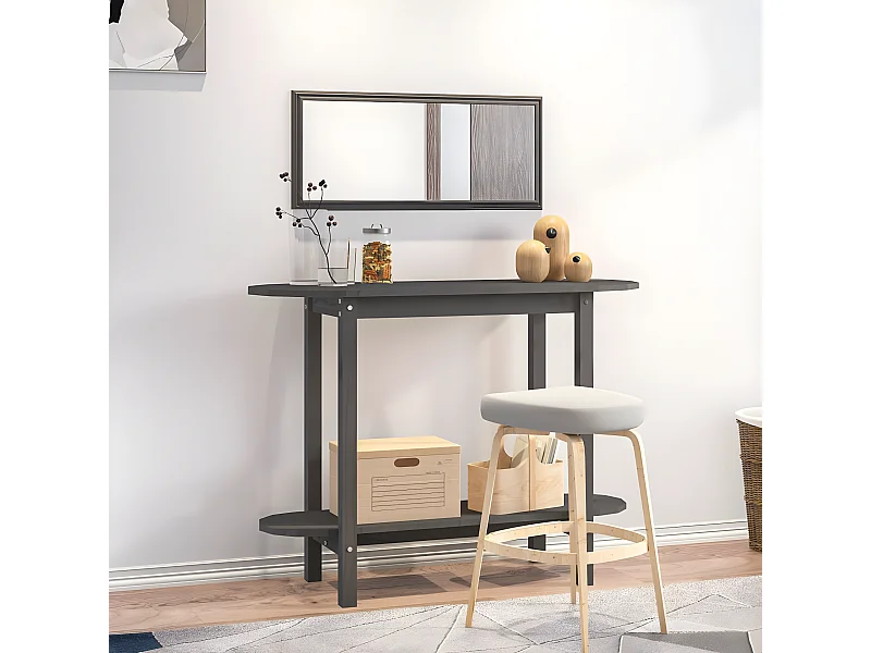 Table console Gris 110x40x80 cm Bois massif de pin GHR68638