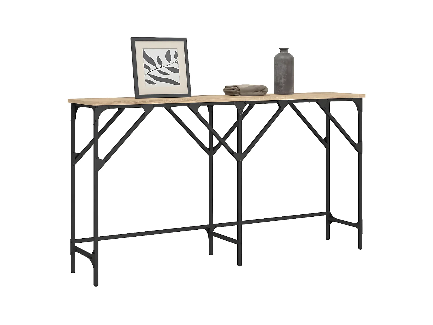 Table console chêne sonoma 140x29x75 cm bois d'ingénierie GHR62816