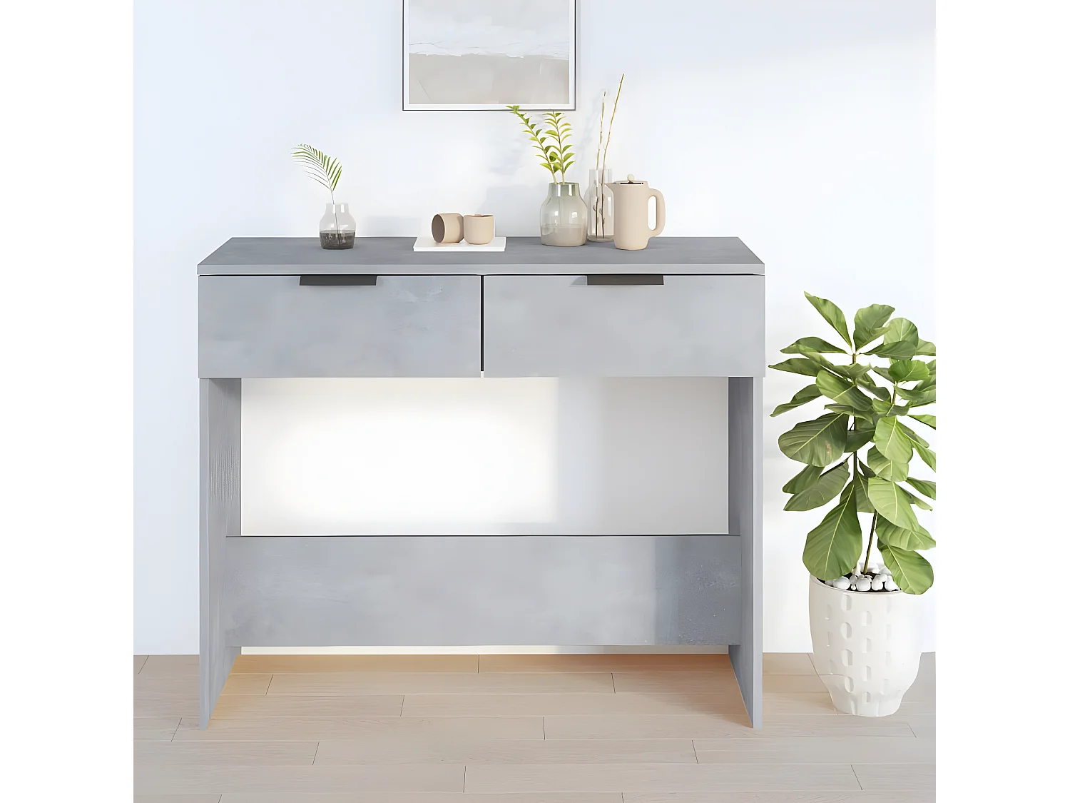 Konsolentisch,Flurtisch Betongrau 90x36x75 cm Holzwerkstoff -gkd311193