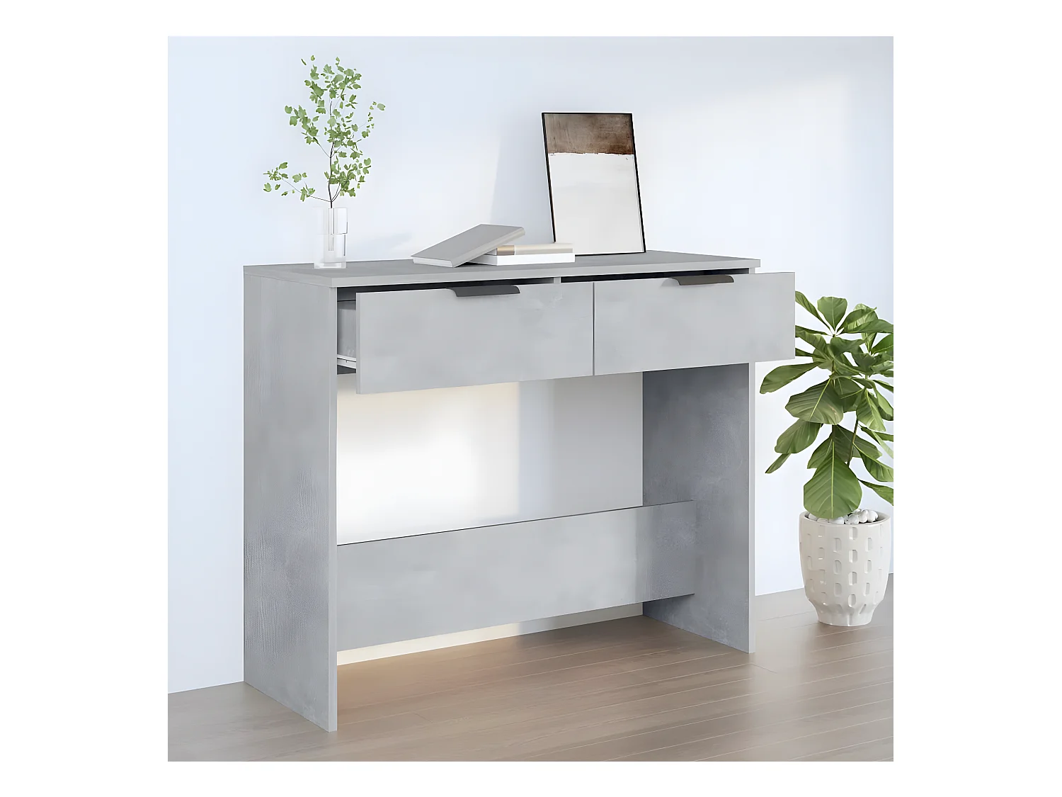 Table console Gris béton 90x36x75 cm Bois d'ingénierie GHR33616