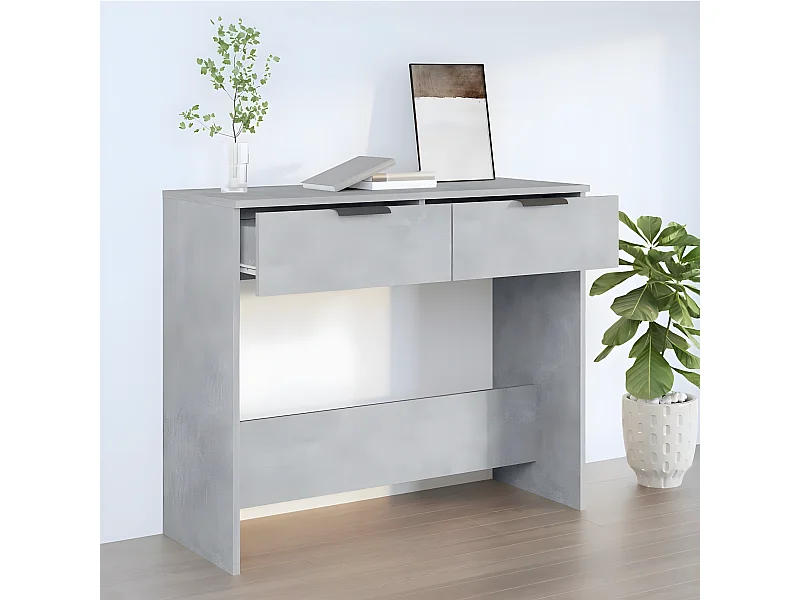 Table console Gris béton 90x36x75 cm Bois d'ingénierie GHR33616