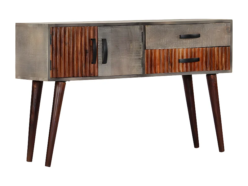 Mesa consola 120x35x75 cm mangueira áspera maciça cinzento PT880622