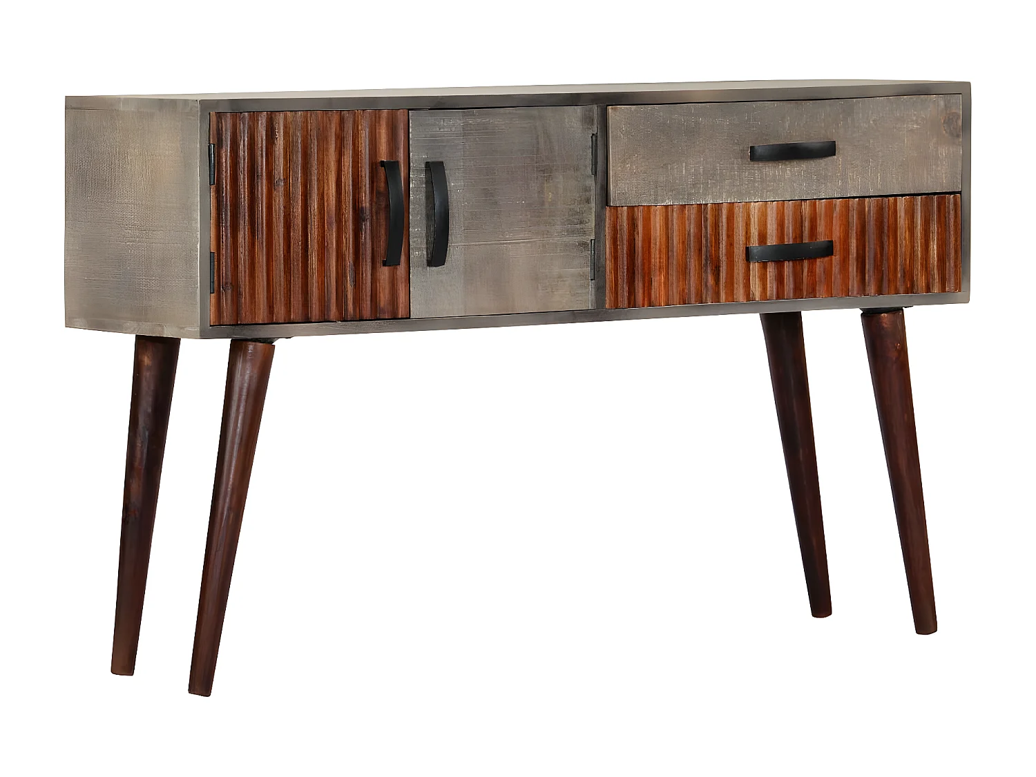 Table console Gris 120x35x75 cm Bois de manguier massif brut GHR48831