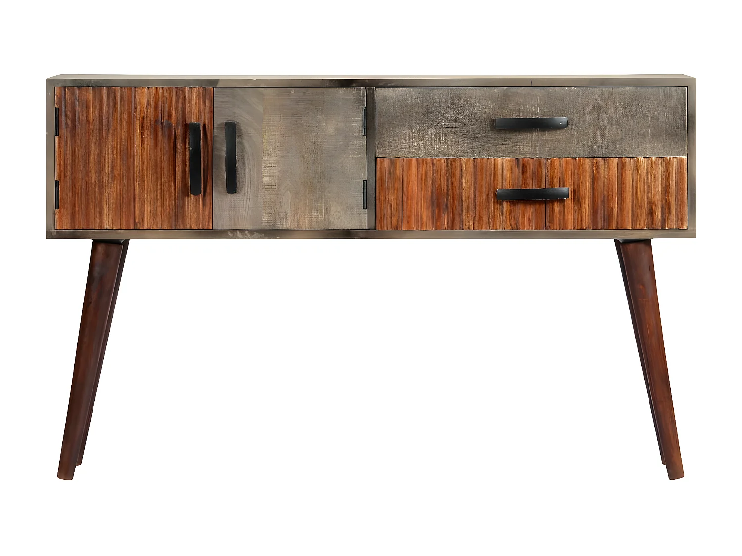 Table console Gris 120x35x75 cm Bois de manguier massif brut GHR48831