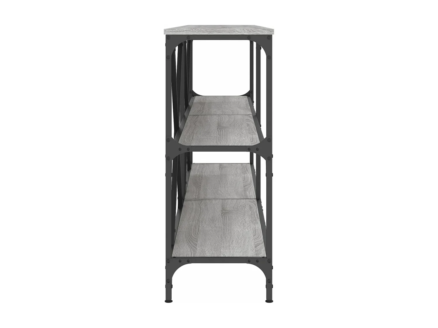 Mesa consola hierro y madera ingeniería gris Sonoma 180x30x75cm ES406136