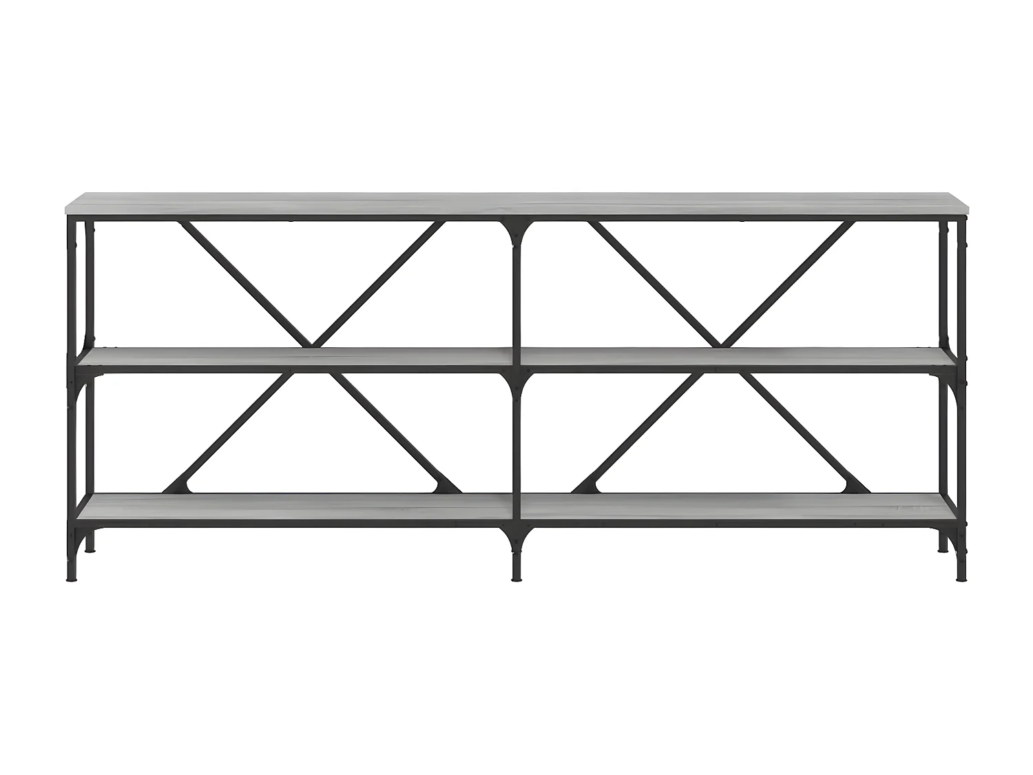 Table console sonoma gris 180x30x75 cm bois d'ingénierie et fer GHR42581