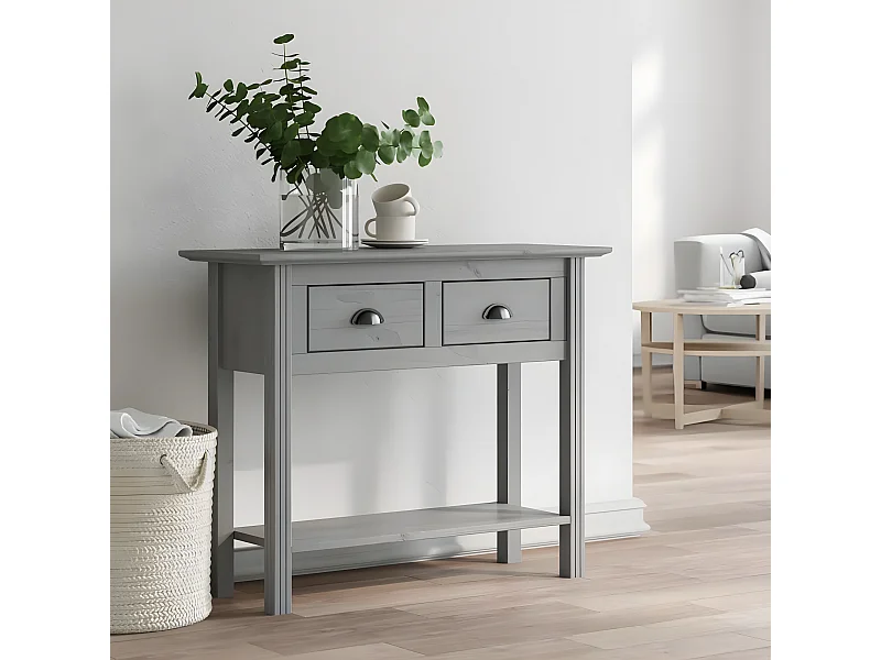 Table console BODO gris 90x34,5x73 cm bois de pin massif GHR13477