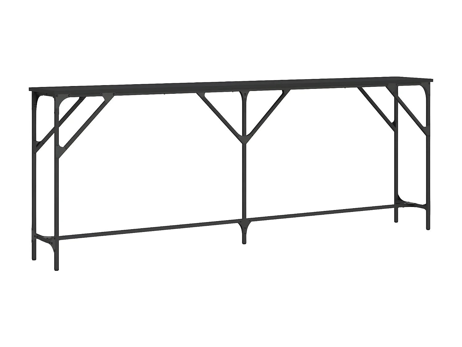 Table console noir 200x29x75 cm bois d'ingénierie GHR80606