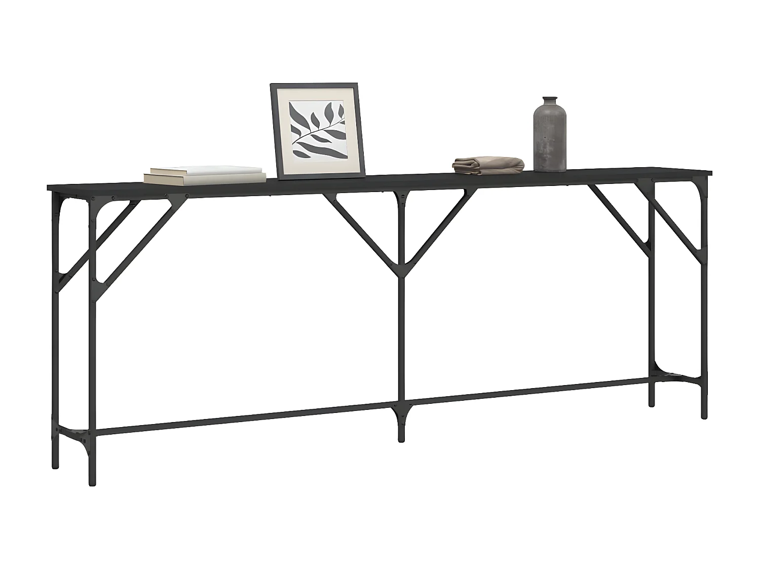 Table console noir 200x29x75 cm bois d'ingénierie GHR80606