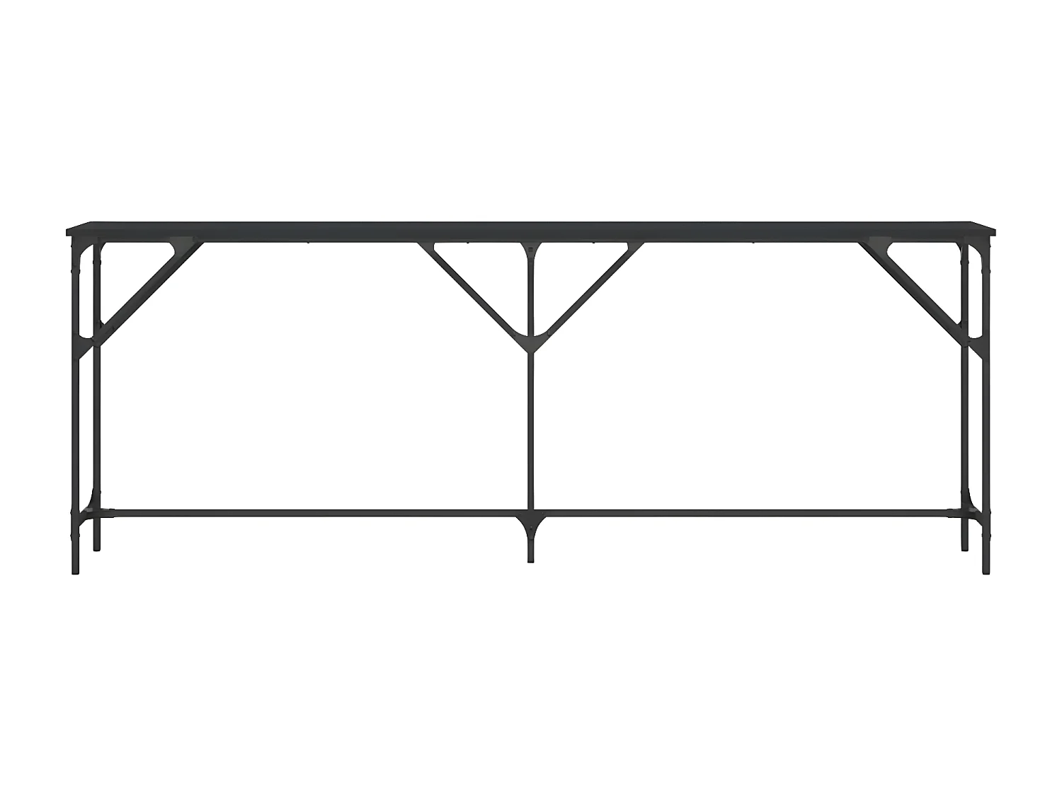 Table console noir 200x29x75 cm bois d'ingénierie GHR80606