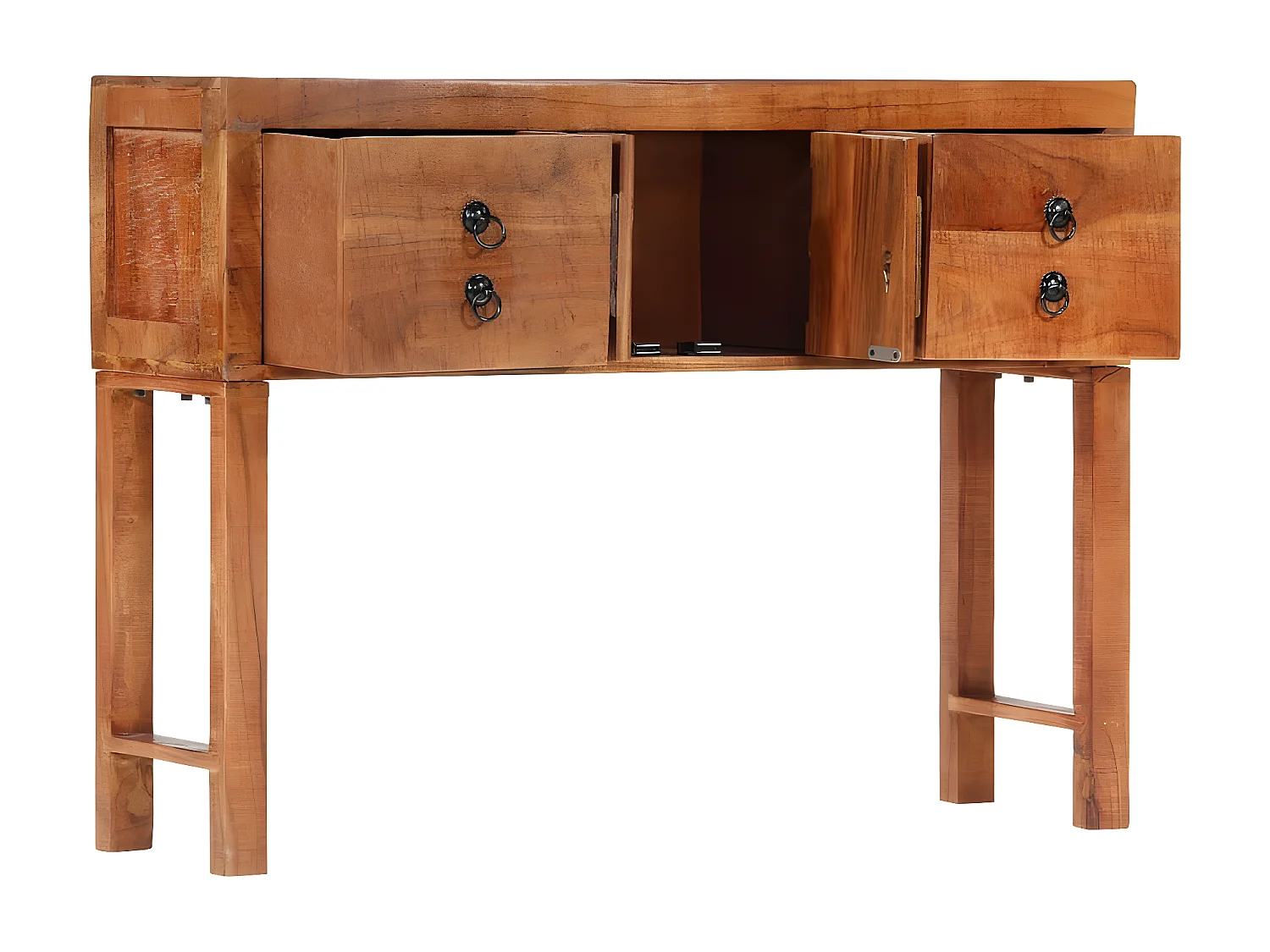 Table console 120x32x80 cm bois massif d'acacia GHR97556
