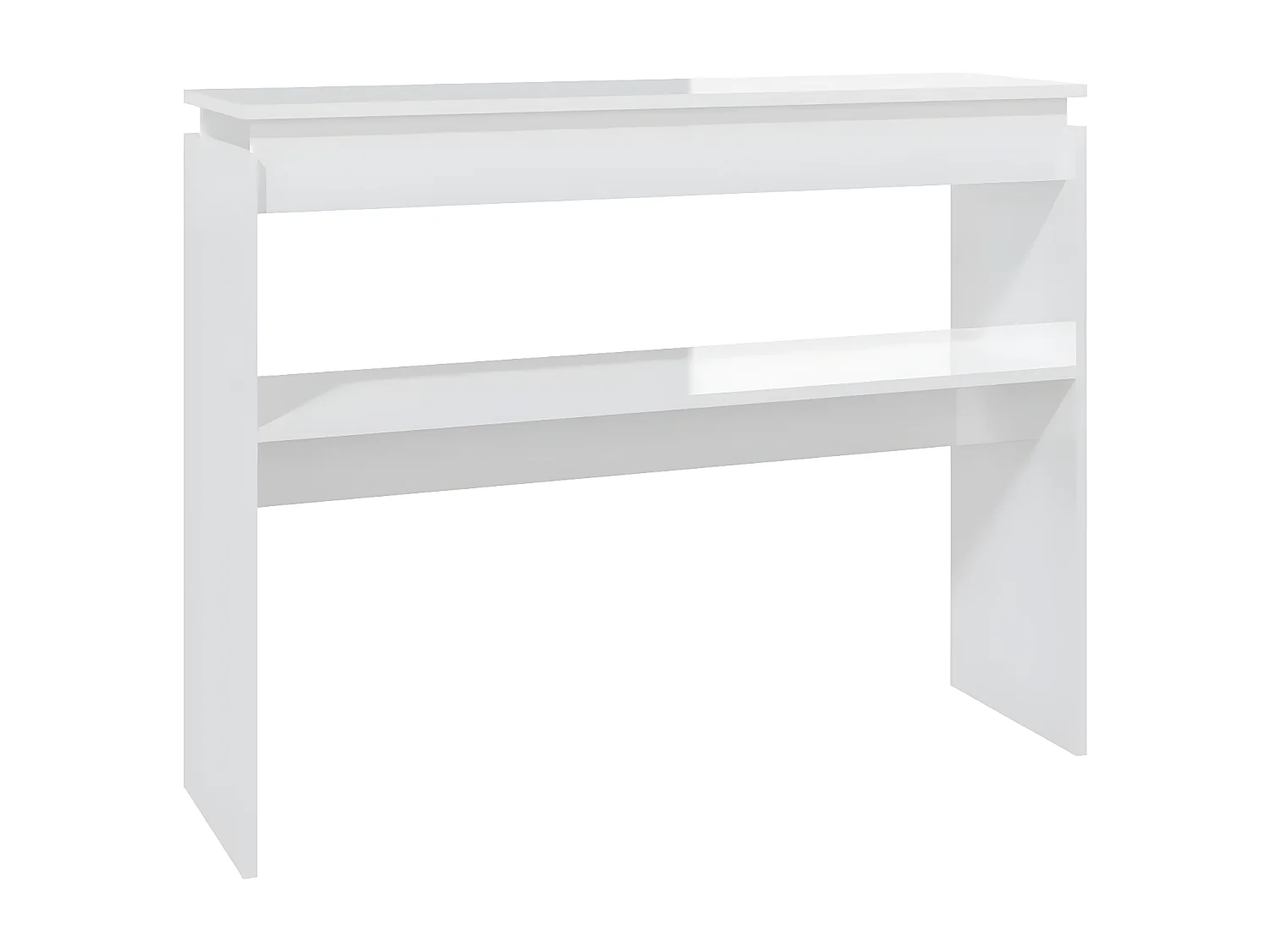 Table console Blanc brillant 102x30x80 cm Aggloméré GHR54061