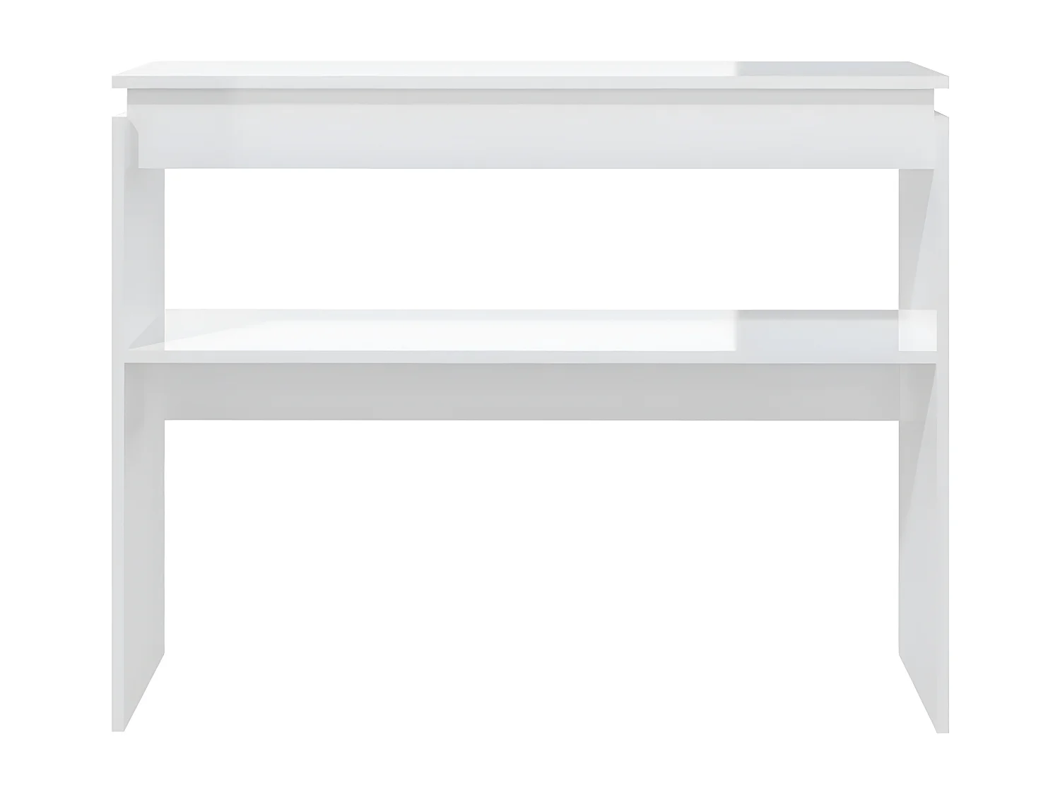 Table console Blanc brillant 102x30x80 cm Aggloméré GHR54061