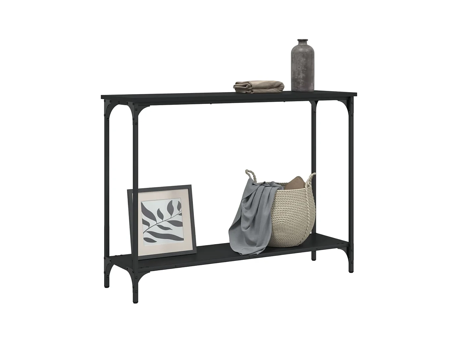 Konsolentisch,Flurtisch Schwarz 101x30,5x75 cm Holzwerkstoff -gkd880167