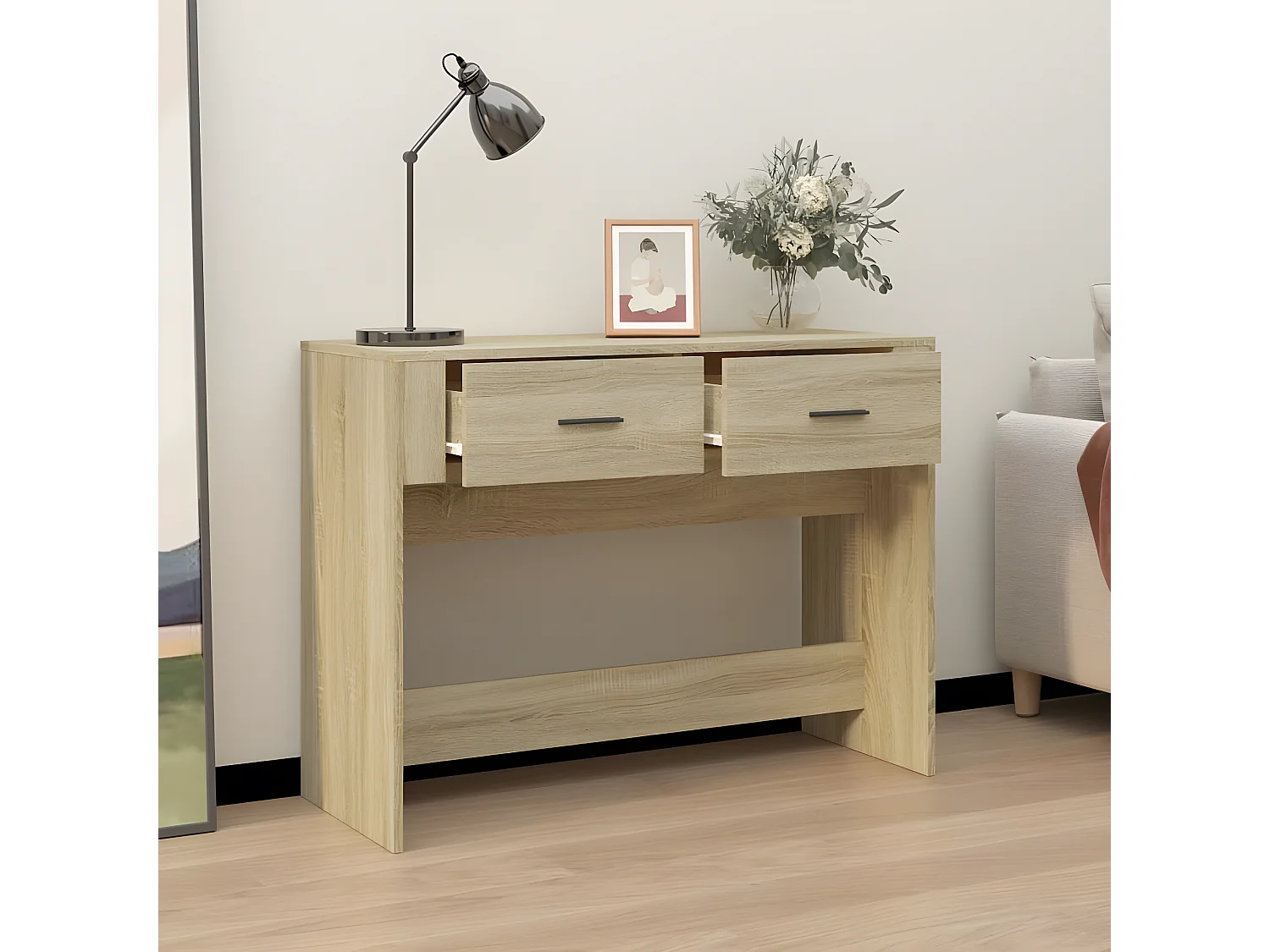 Table console Chêne sonoma 100x39x75 cm Bois d'ingénierie GHR32591