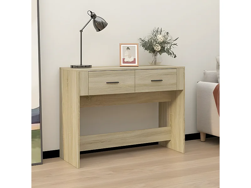 Table console Chêne sonoma 100x39x75 cm Bois d'ingénierie GHR32591