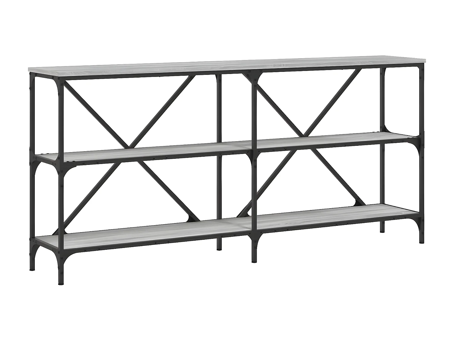 Table console sonoma gris 160x30x75 cm bois d'ingénierie et fer GHR96886