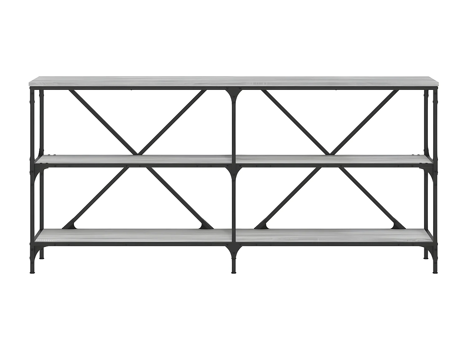 Table console sonoma gris 160x30x75 cm bois d'ingénierie et fer GHR96886