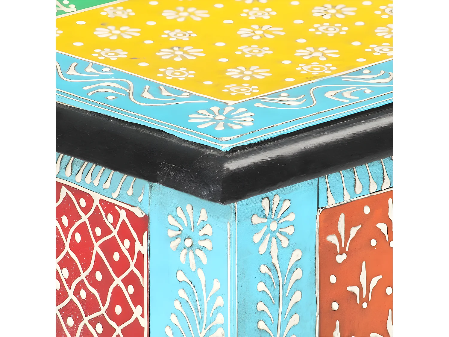 Table console peinte à la main 80x35x75 cm Bois de manguier GHR56569