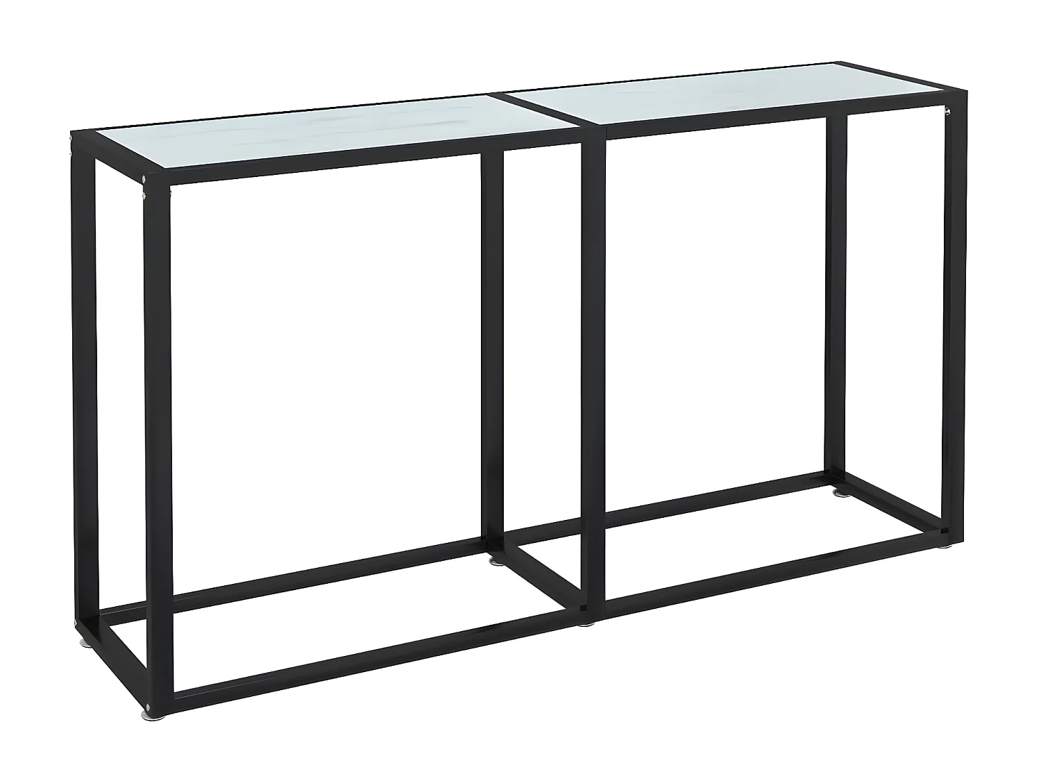 Table console Marbre blanc 140x35x75,5 cm Verre trempé GHR49747