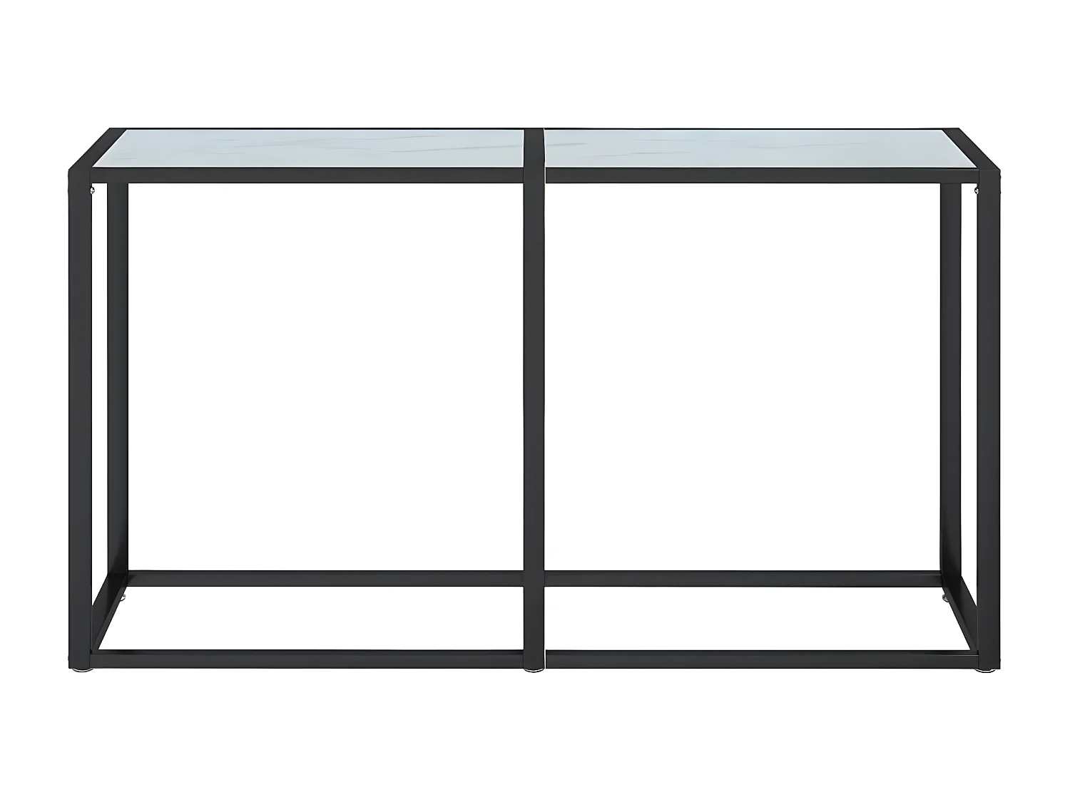 Table console Marbre blanc 140x35x75,5 cm Verre trempé GHR49747