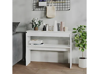 Table console Blanc 102x30x80 cm Aggloméré GHR52613