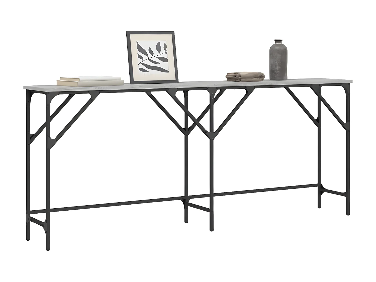 Table console sonoma gris 180x29x75 cm bois d'ingénierie GHR20495