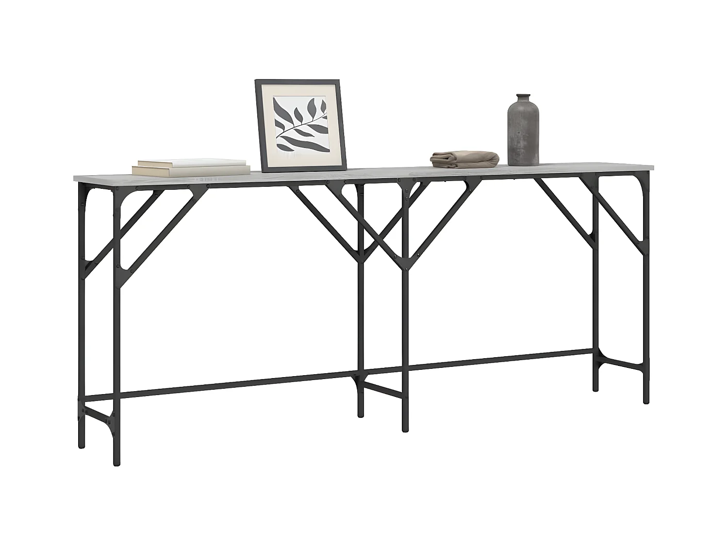 Table console sonoma gris 180x29x75 cm bois d'ingénierie GHR20495